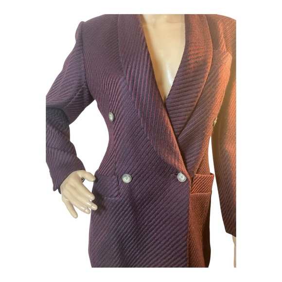 Lucien Barriere Women’s Vintage Burgundy Hounds  Wool Blazer Jacket Size 36 - Picture 2 of 16